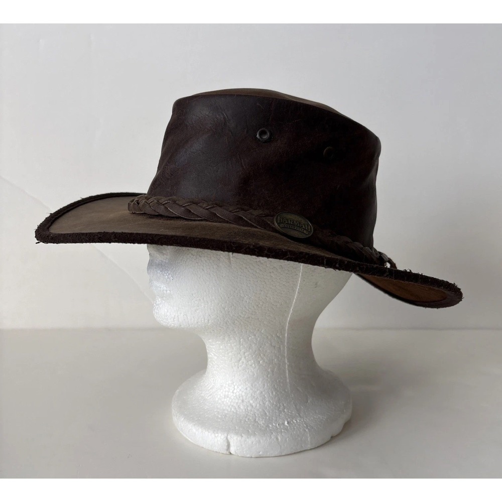 Outback Leather Wide-Brim Hat - Brown